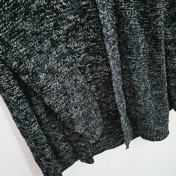 J Crew Factory Cardigan Sweater XS Open Black White Marled Long Sleeve Knit Cozy - Picture 5 of 11